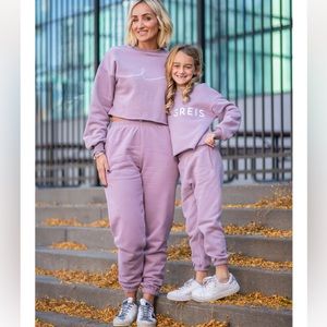 BYEGREIS - EUC WOMEN’S KAI PURPLE CROPPED HOODIE AND JOGGERS - SIZE XS